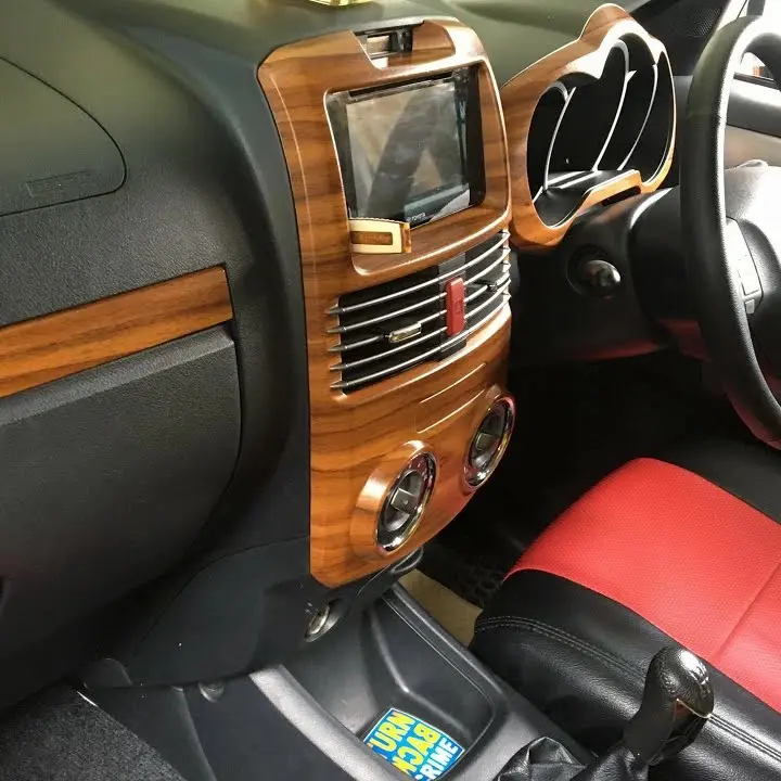 STIKER WALLPAPER DINDING MOTIF KAYU-SKOTLET SERAT KAYU UNTUK DEKORASI INTERIOR MOBIL-STIKER Pintu Sticker