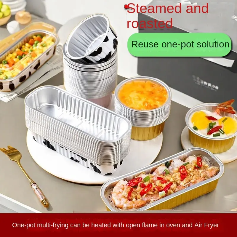 Air fryer tin paper box circular pudding cup cake high temperature resistant cake mold