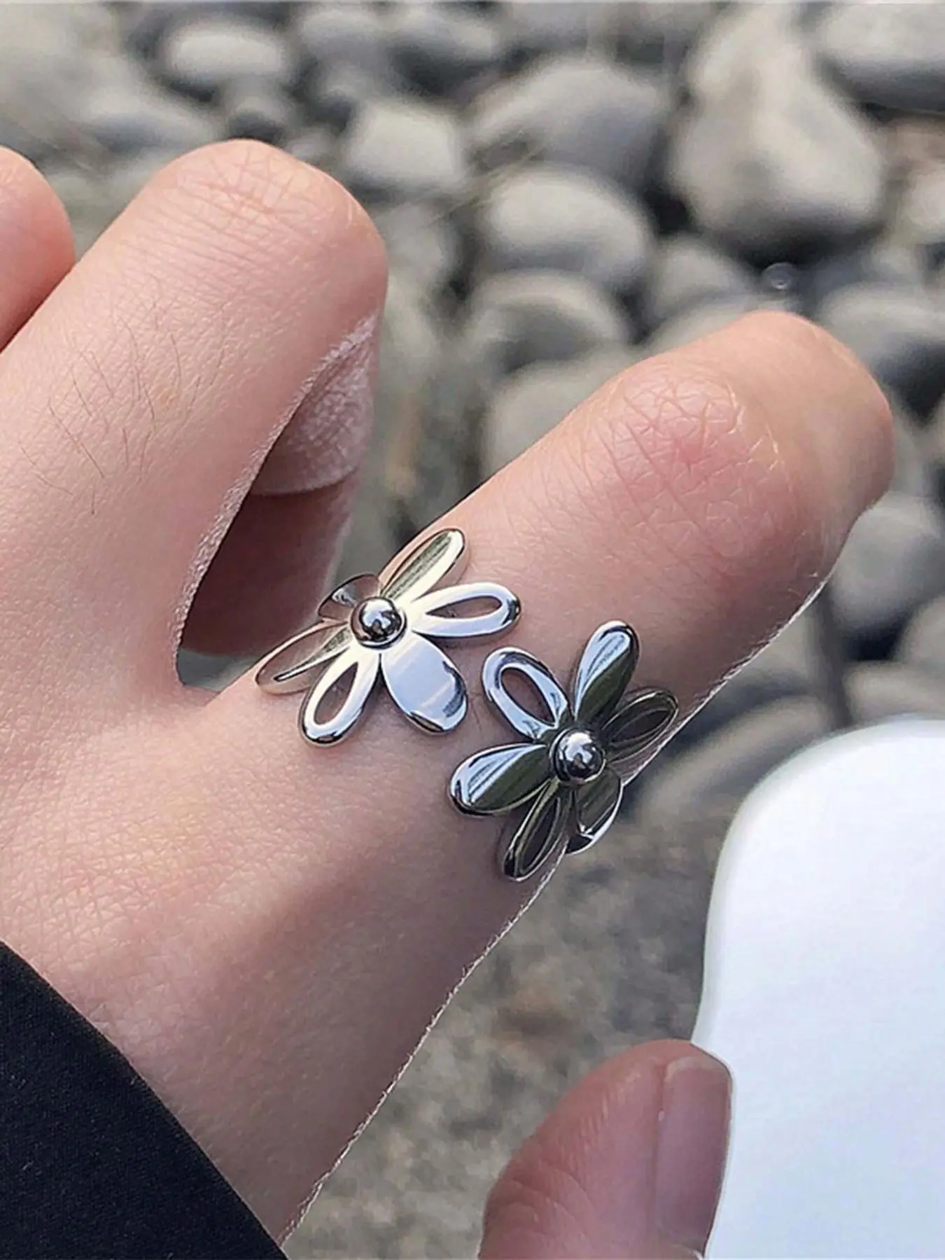 Fashion Flower Design Cuff Ring, Unique Design Simple Open Ring for Women, Simple Accessories for Party, Daily Clothing Decor, Thoughtful Gift