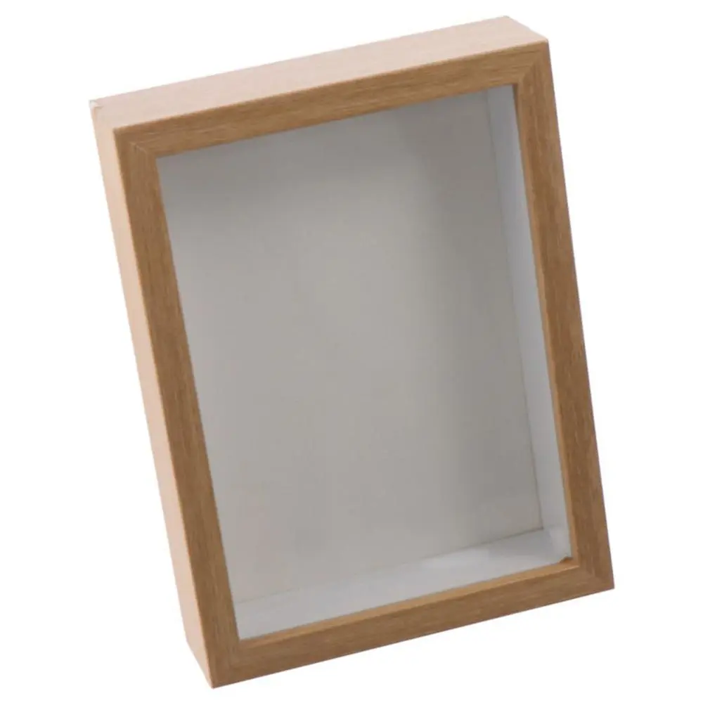 Natral Wood Black Shadow Box Frame Desktop Decoration Accessories Rectangular Multi-size Wooden Photo Frame Glass Display Case for Dried Flower