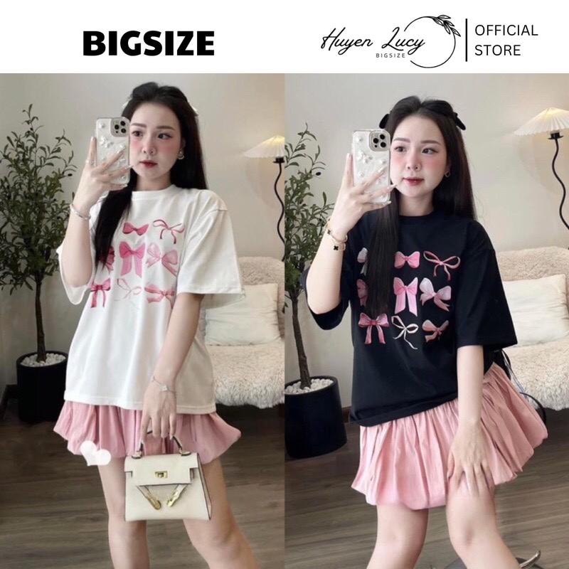 Set Bigsize Nữ Áo Thun Cotton Hai Màu Đen Và Trắng In Họa Tiết Nơ Hồng Chân Váy Thô Hồng Đi Chơi Hẹn Hò Du Lịch Đi Café Mùa Xuân Mùa Hè Mùa Thu Nữ Tính Hiện Đại Điệu Đà Trẻ Trung