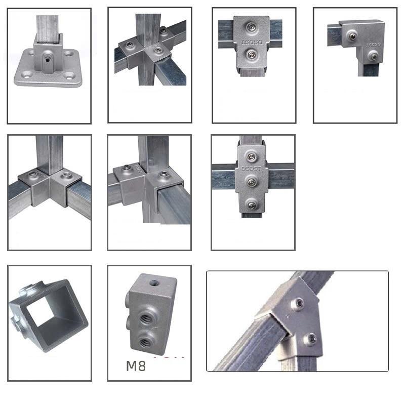 Khớp nối cố định ống hộp thép Inox vuông 20/25/30mm chất liệu hợp kim nhôm dày…