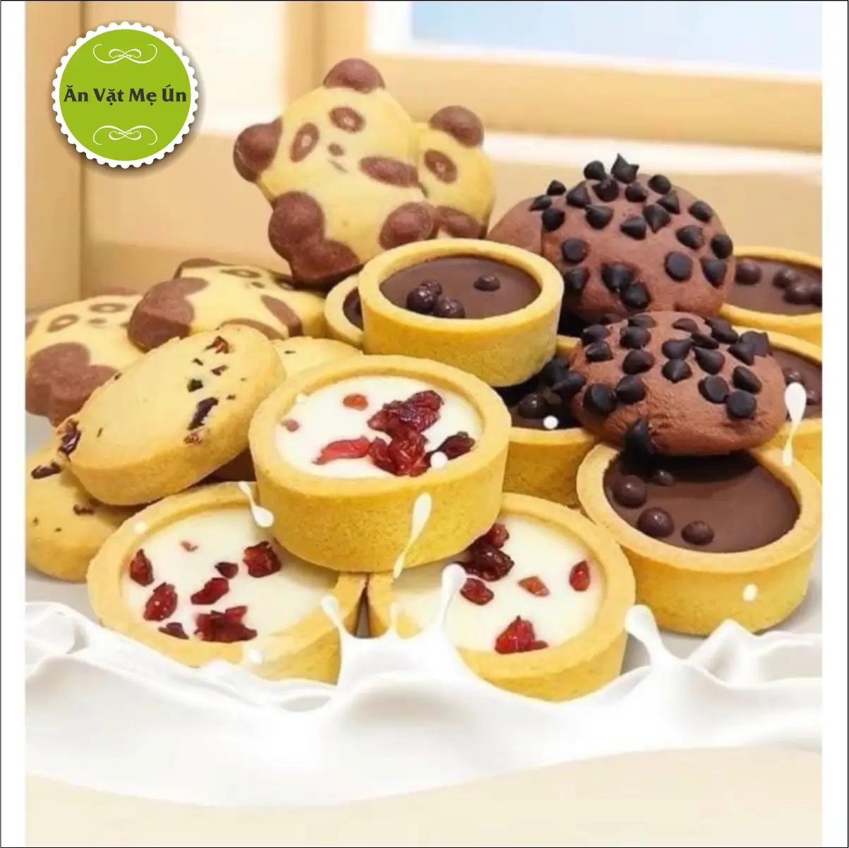 Bánh Quy Bơ Sữa Socola 1KG Mix Vị Ăn Vặt Thơm Ngon Food Thức Ăn Snack Sô Cô La