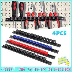 4PCS Set Rak Obeng Gantung Dinding ABS Kuat 78 Klip Tempat Tang Kunci Pas Alat Bengkel Organizer