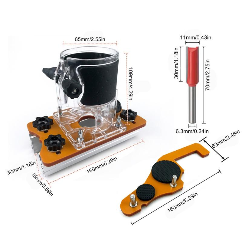 Product Introduction of 65mm Trimming Machine 2 In 1 Slotted Bracket Invisible Fasteners Wardrobes Cupboard Panel Punch Locators Aluminum 0