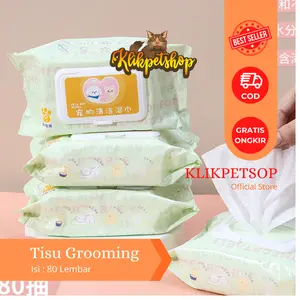 Pet Wipes Tisu Basah Kucing Grooming Hewan Tissue 80 Lembar