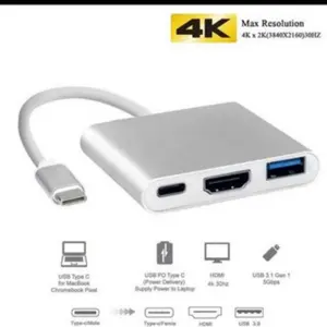 Konverter USB Konverter Tipe C Konverter 3-in-1 Konverter HDMI USB 3.0 Tipe C Alat Card