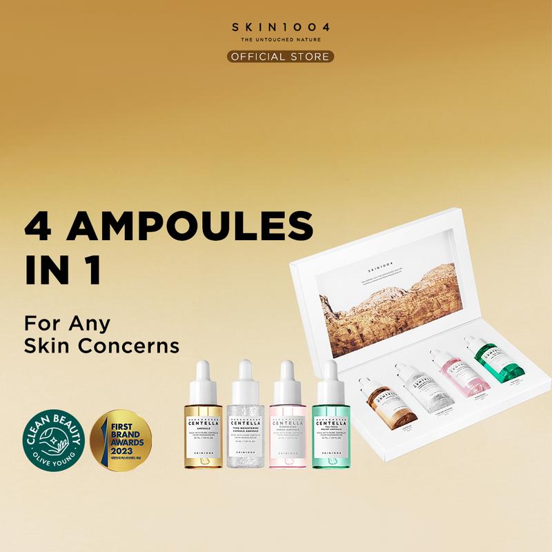 SKIN1004 Madagascar Centella Ampoule Kit (Centella + Tone Brightening + Poremizing + Tea-Trica Ampoule 30ml) - All-in-one Serum/Ampoule Kit 0