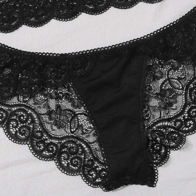 Product Introduction of Popular Three-Piece Lace Sexy Pajamas European and American Adult Sexy Lingerie See-through Dress Foreign Trade Ladies Slip Nightdress 3
