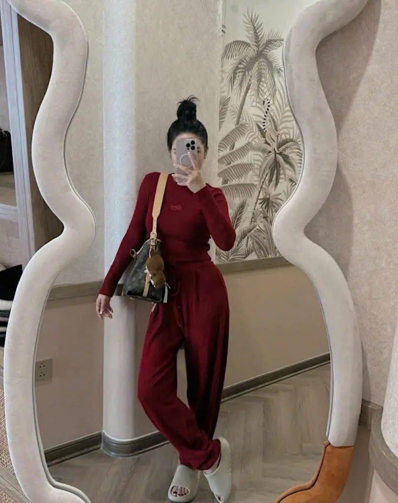 T6 Set nữ 2 món áo dài tay mix quần xuông Chất len zip từ Size 40-65kg .SETBADKAB