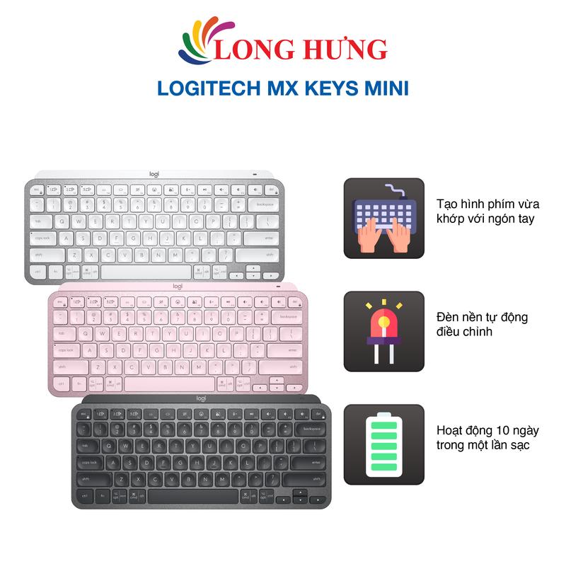 Bàn phím không dây Logitech MX Keys Mini - Hàng chính hãng