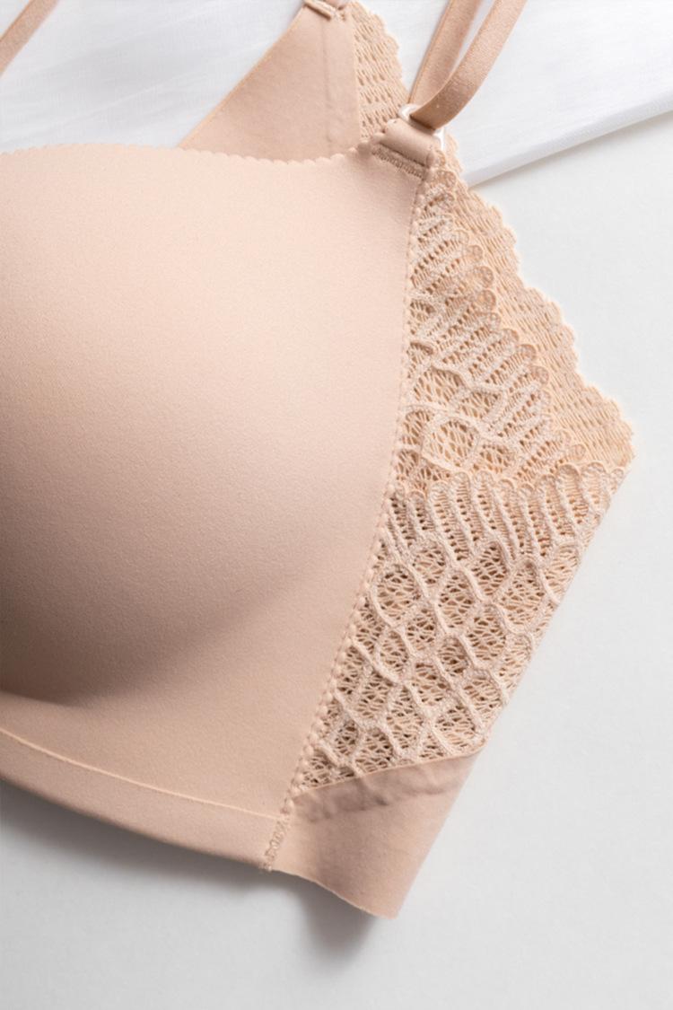 Product Introduction of Small Chest Gathered without Trace Wireless Seamless Front Button Beauty Back Underwear Ladies New Breast Holding Bra Thin 8