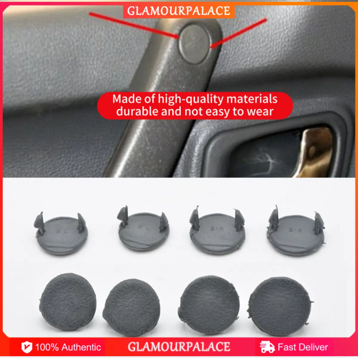 8Pcs Auto Inner Door Grab Handle Screw Caps Cover Plugs MB777725 MB777731 for Mitsubishi PAJERO SHOGUN MK2 V31 V33 V43 1990-2000