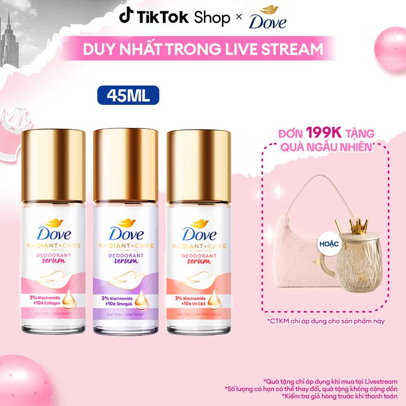 KOL Live 2 Lăn Ngăn Mùi Tinh Chất Serum Dove Dành Cho Nữ Với 3% Niacinamide Hỗ Trợ Mờ Thâm & Thu Nhỏ Lỗ Chân Lông 45ml 2