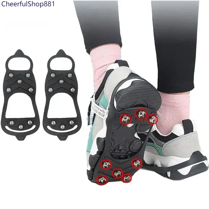 1Pair Professional Climbing Crampons 8 Studs Anti-Skid Ice Snow Walking Shoes Spike Grip Winter Outdoor Equipment Camping Gear climbing shoes  2025