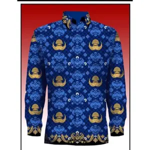 Batik korpri kerah hitam katun c40 full furing