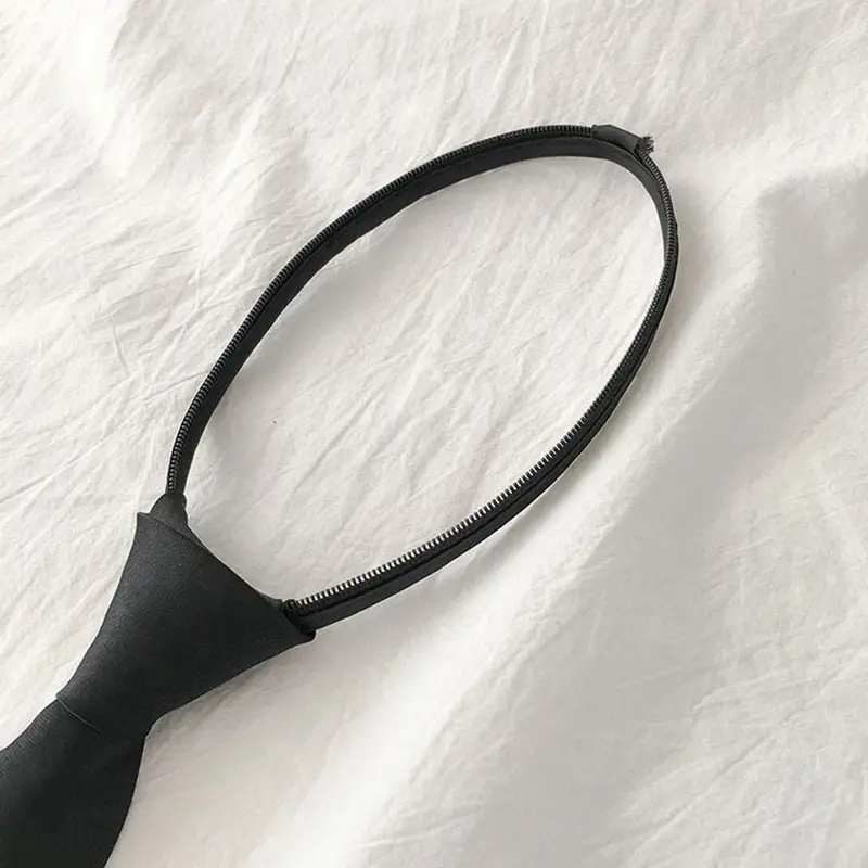 Cà Vạt Có Khóa Kéo, JK / DK, Phong Cách Đồng Nhất, Unisex, Thích Hợp Cho Học Sinh, Loại Cà Vạt, Cà Vạt Nơ Xu Hướng Cà Vạt Đen, Đồ Trang Trí Áo Sơ Mi 7