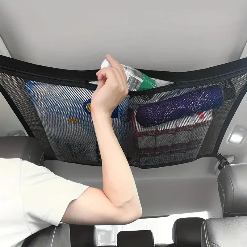 Universal Car Ceiling Storage Net Large Capacity Durable Black Mesh ...