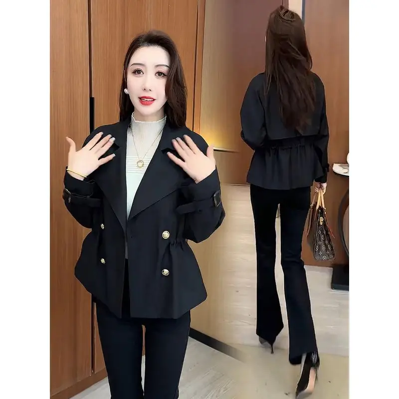 Áo khoác ngoài ngắn, thời trang, dành cho phụ nữ, phong cách mới mùa Mùa Xuân, eo Rộng rãi, Bó Sát, hai bên ngực, Dễ Phối Đồ áo Thường Ngày 4