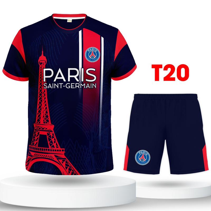 Bộ quần áo bóng đá, đồ đá banh PSG thun lạnh cao cấp logo thêu Top Sport