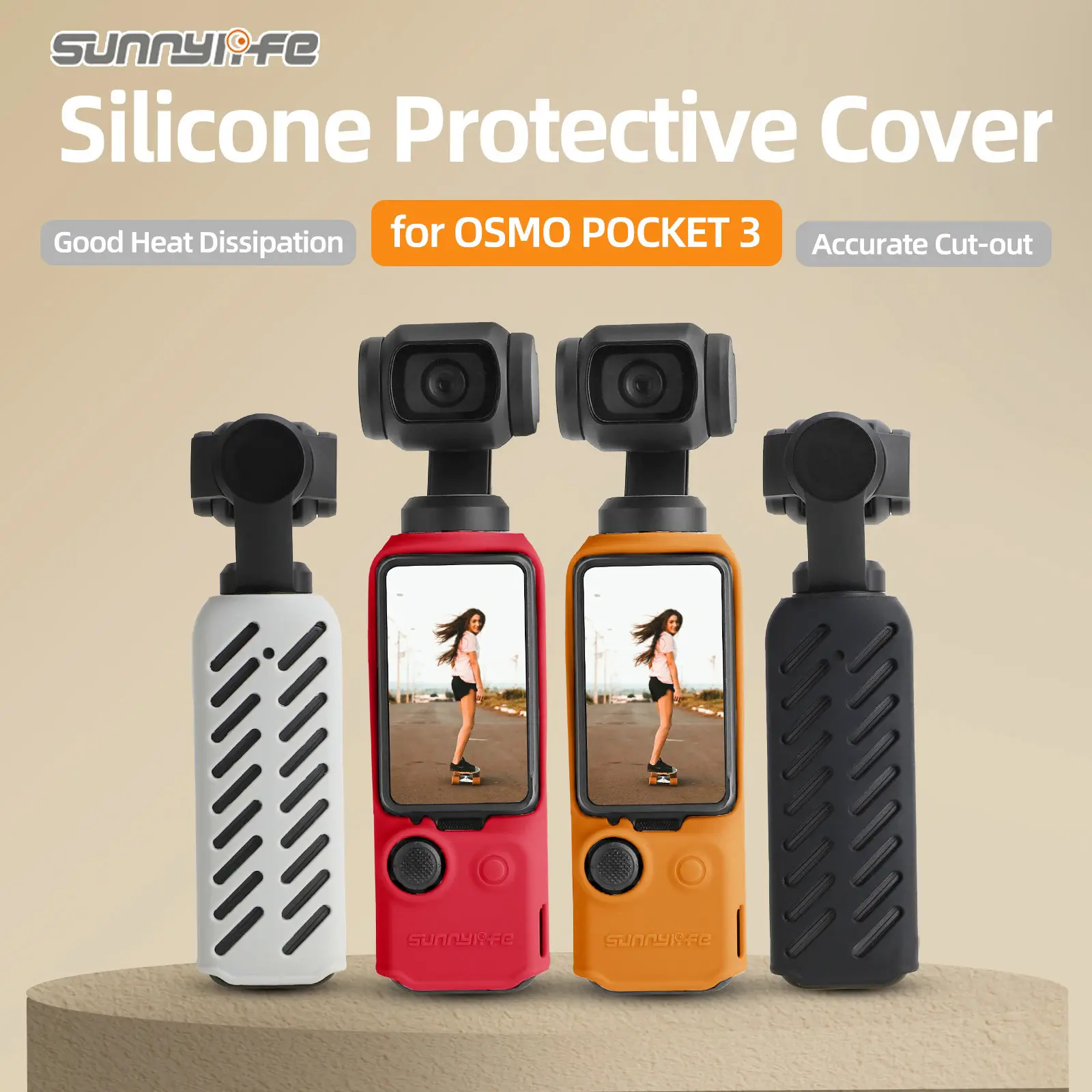 For DJI Pocket 3 Silicone Case Protective Cover Hollow Shell Good Heat Dissipation Soft Silicone Cover for DJI Pocket 3