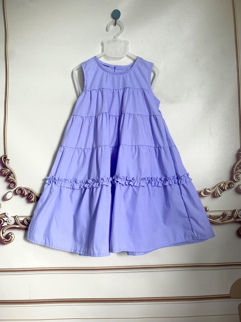 Product Introduction of Váy bé gái 12-35kg màu tím  sát nách  kate mát Fom xoè mặc đi học đi chơi 5