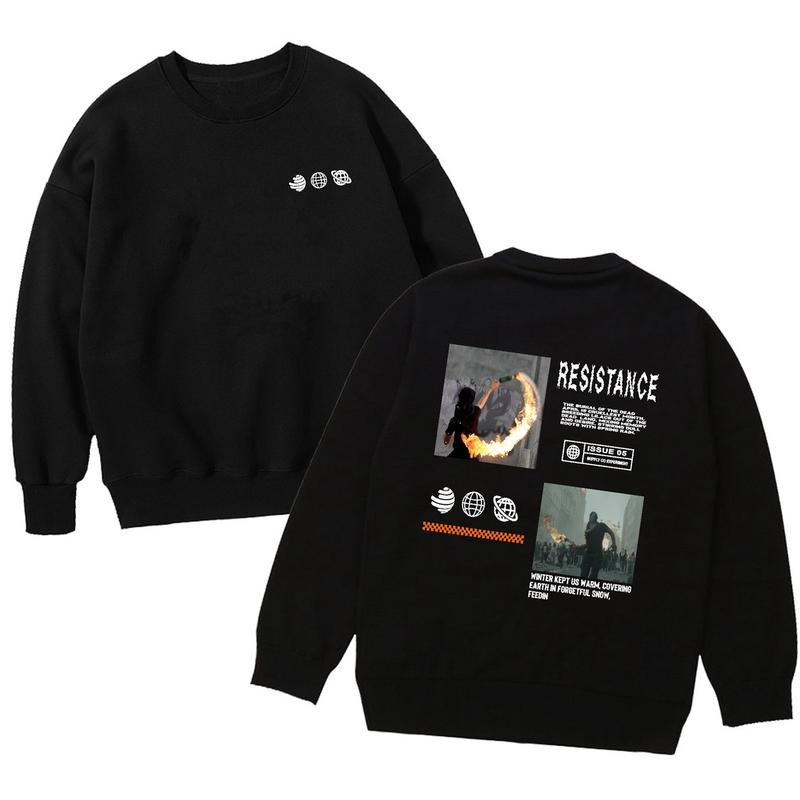 Sweater Pria Lengan Panjang Motif Aesthetic Printing Sweater Hoodie Bahan Fleece Sweater Crewneck Pria Sweater  by hnnna store Sablon Distro 5