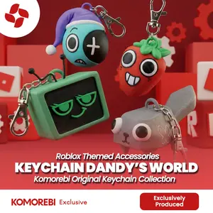 Gantungan Kunci Roblox Dandy's World 3D Keychain Vee Sprout Pebble Astro Aksesoris Tas Anak (117)