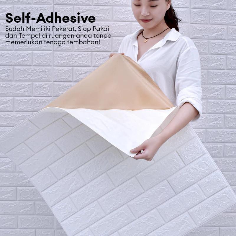 Warm-Selection Wallpaper Dinding Stiker Dinding Ukuran 70x77cm 3D Foam Bata Classic Walpaper Stiker