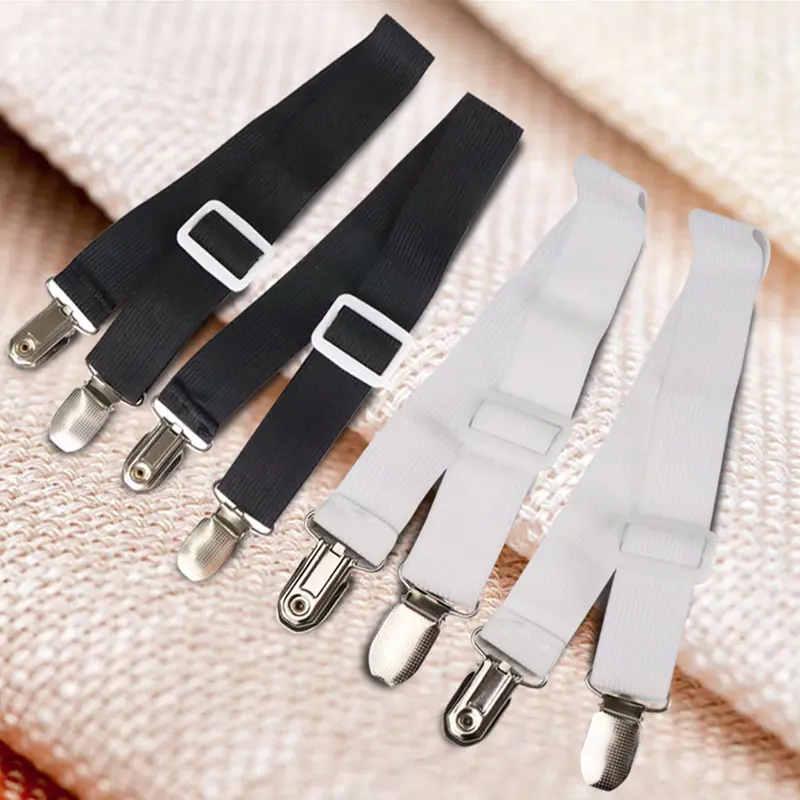 (ODDITYS) Bộ căng tấm có thể điều chỉnh, 2 mảnh, đàn hồi với kẹp kim loại, dây đai căng tấm cho ga trải giường, nệm, bàn ủi hoặc ghế sofa 0