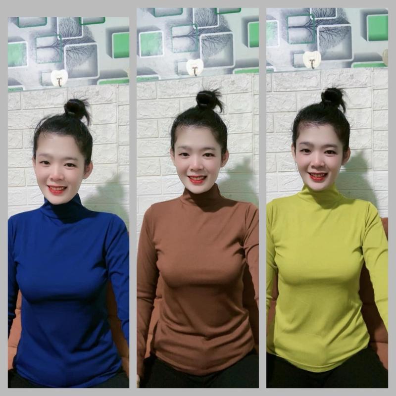 Combo sét 3 Áo ủ kem cổ lọ, tay xỏ ngón chất vải gân tăm lạnh từ 40_90kg vừa