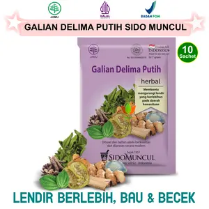 SIDOMUNCUL JAMU GALIAN DELIMA PUTIH 10 SACHET HERBAL KEPUTIHAN GATAL BAU TIDAK SEDAP LENDIR BECEK KEWANITAAN SIDO MUNCUL