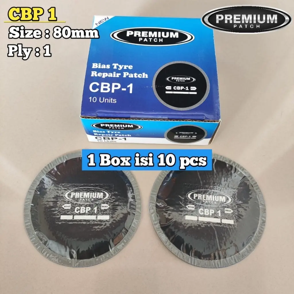 CBP1 PREMIUM Ukuran 80mm 1 Box isi 10 Pcs - Karet tambal ban luar tubeless - BESTPATCH PREMIUM