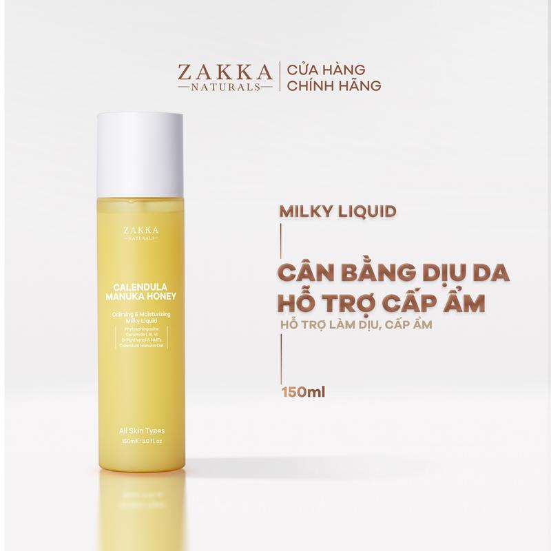 Sữa Dưỡng Hoa Cúc Dịu Da & Hỗ Trợ Phục Hồi Độ Ẩm Zakka Naturals Calendula Manuka Honey Milky Liquid 150ml
