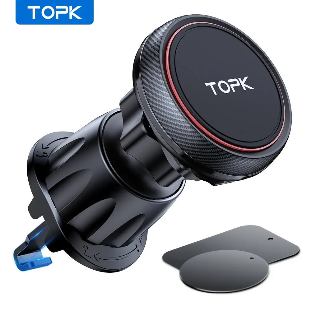 Cable Clip Design Magnetic Car Phone Holder, 360 Degree Rotatable Phone Holder for Car, Air Vent Car Phone Mount, Universal Phone Mount for Car, Universal Car Accessories, Car Stuff, Smartphone Accessories