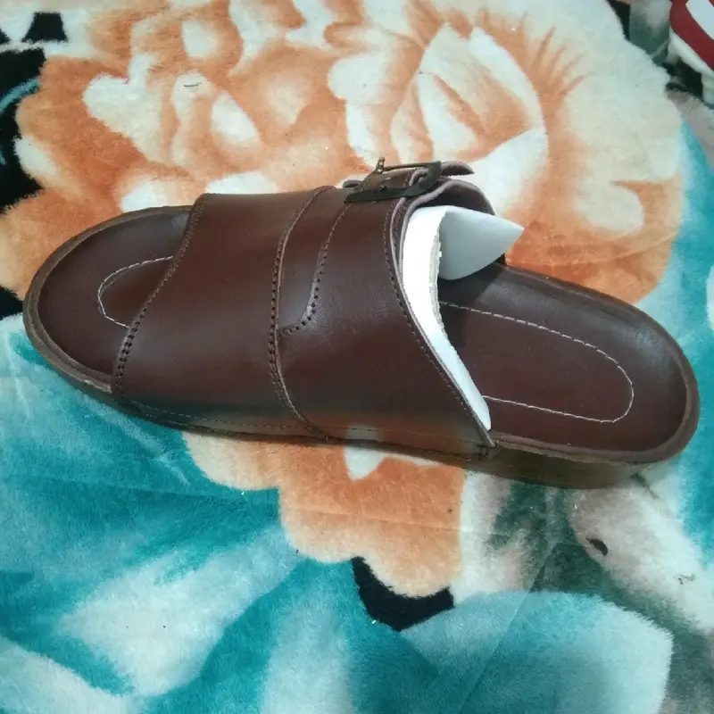 sandal model indian brand nugraha atau andian kulit asli 100% bayar COD Coklat Hitam Karet 2