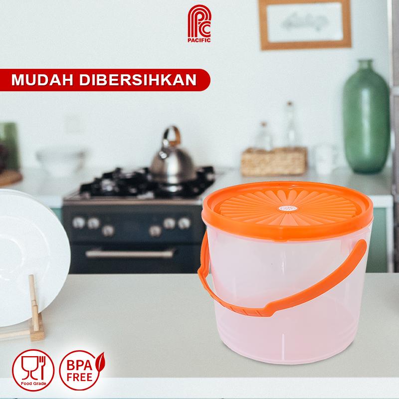 PACIFIC Sealware Bulat Toples Plastik 3.5 Liter Alexa Food Container Wadah Makanan PAC-SEALWARE Varian Warna gagang hijau 5
