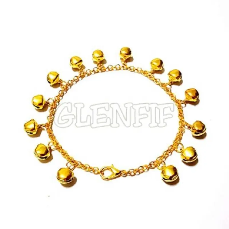 GLENFIF Gelang Anak Bayi Emas Imitasi model 14 Kerincing Panjang 20 cm