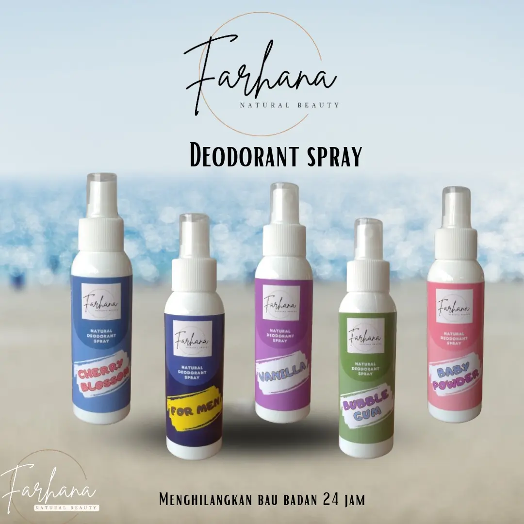 Deodorant spray tawas natural alami menghilangkan bau badan 24 jam dan mengurangi keringat berlebih tidak menginggalkan noda di baju