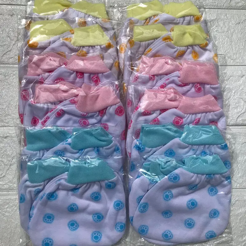 MOTIF KAKI KUCING 12 SET SARUNG TANGAN DAN KAOS KAKI BAYI NEW BORN (Baru Lahir) WARNA RANDOM HOMEMADE 0