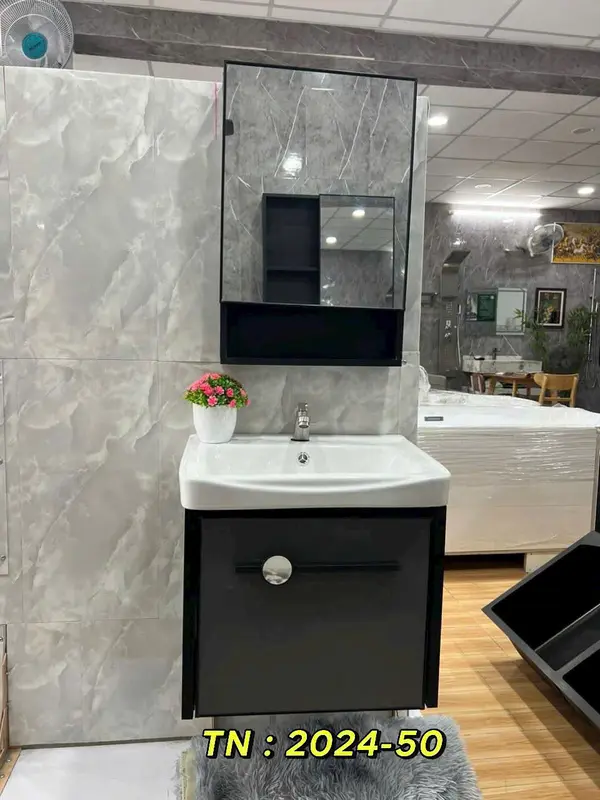 BỘ TỦ LAVABO + TỦ GƯƠNG KÍCH THƯỚC 50*36CM mã T-2024 1