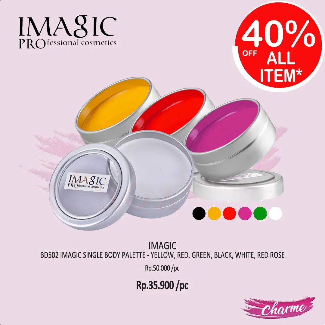 (READY & ORI) IMAGIC Single Body Palette - Black BD502 Tahan Lama Kontrol Minyak Pengecil Pori-pori High Coverage