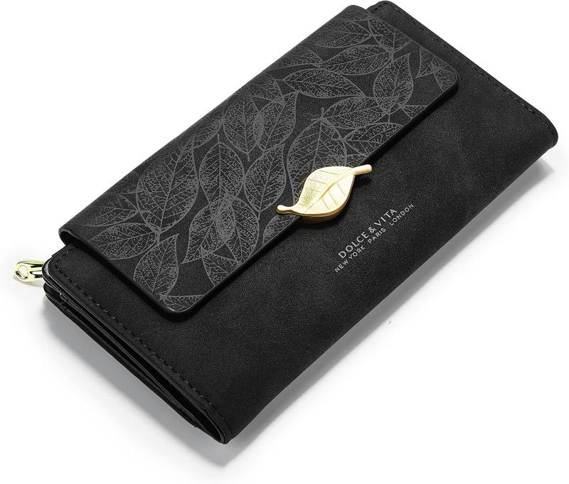 TikTok Shop Wallets For Women Large Clutch Wristlet Phone Ladies Girls Cute Long Bifold Purse Unique Original Gift Black