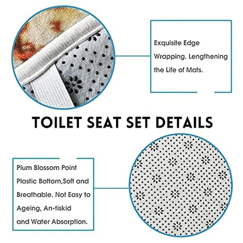 Bộ Rèm Thảm, 4 Cái, Họa Tiết Hình Nấm Và Bướm, Rèm Tắm Polyester Chống Thấm Nước, Có Móc, Thảm Chống Trượt, Thảm Hình Chữ U, Tấm Bọc Nắp Bồn Cầu, Trang Trí Phòng Tắm 7