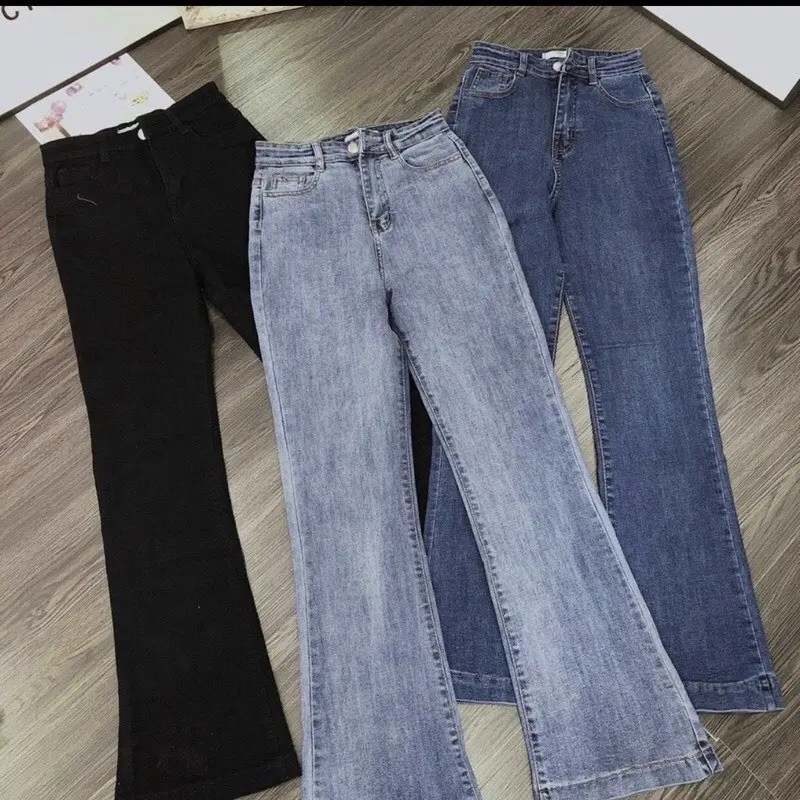 QUẦN LOE CẠP CAO MẶC ÔM V3 THIẾT KẾ MAY GẤU 3CM 1