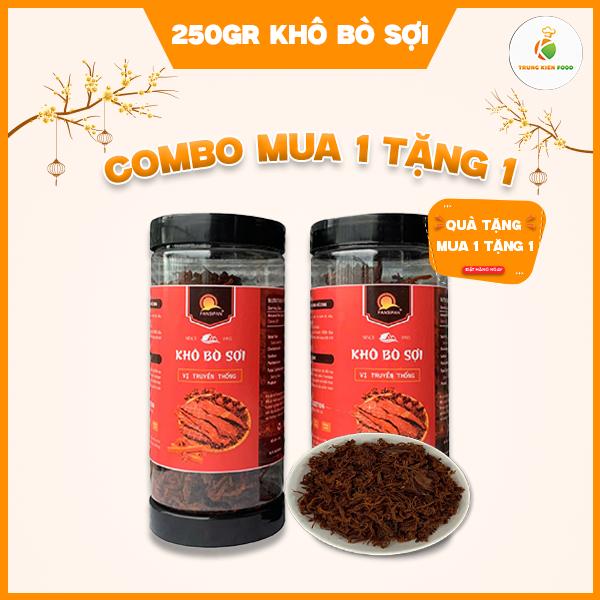 COMBO 1 HỘP KHÔ BÒ SỢI 250g/hộp - [TẶNG 01 KHÔ BÒ SỢI 250g] - Thơm ngon đậm vị - Snack Food Đồ ăn vặt Vietnam Thức Ăn 0