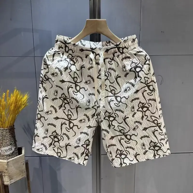 Quần Soóc In Đầy Đủ, Cao Cấp, Dành Cho Nam Giới, Trang Phục Mùa Hè, Nhanh Khô, Mỏng, Quần Soóc Thường Ngày Ống Đứng, Thương Hiệu Hợp Xu Hướng Thời Trang, Thích Hợp Cho Các Hoạt Động Ngoài Trời Và Bãi Biển