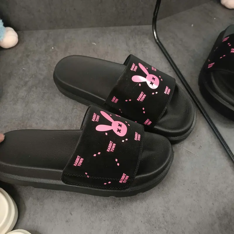 Dép thời trang Nữ,Dép Rabbit Town in thỏ, xinh xắn dễ thương, đế cao 4cm Slipper Jean DéP Có Quai 6