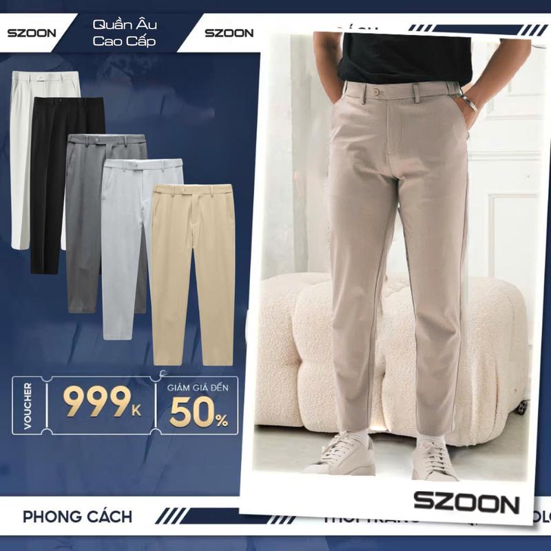 Quần âu nam Chun Ẩn hàng may kỹ phân khúc cao Chất vải chéo 79 gân nổi form Slimcrop trẻ trung năng động