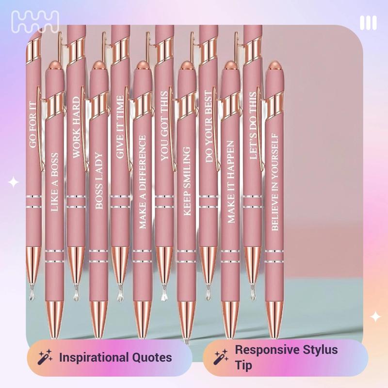 Metal Ballpoint Pen, 12pcs Portable Multifunctional Multi-purpose Ballpoint Pens, Easter Gifts, Durable Writing Pens for Office & School & Home 2